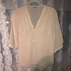 Pink top w zipper front